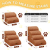 Teddy Velvet Dog Stairs – Waterproof, Non-Slip Pet Ramp with 33D Foam Support & Soft Fleece Cover for Older, Injured & Short-Legged Dogs Pet Removable Step Machine Washable