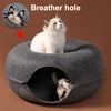 Interactive round Cat Tunnel Donut Nest Felt Kittens Bed House Scratcher Sleeping Cushion Pet Toy for Cats
