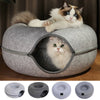 Interactive round Cat Tunnel Donut Nest Felt Kittens Bed House Scratcher Sleeping Cushion Pet Toy for Cats