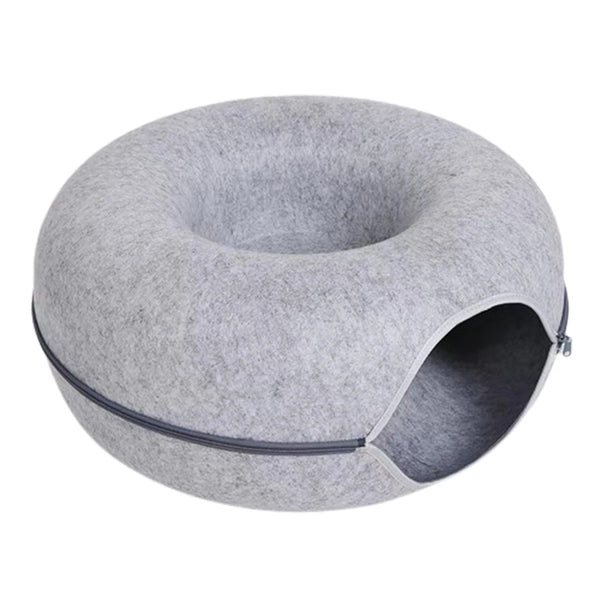 Interactive round Cat Tunnel Donut Nest Felt Kittens Bed House Scratcher Sleeping Cushion Pet Toy for Cats