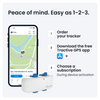 Dog GPS Tracker with Activity Monitoring, Fits Any Collar (White)