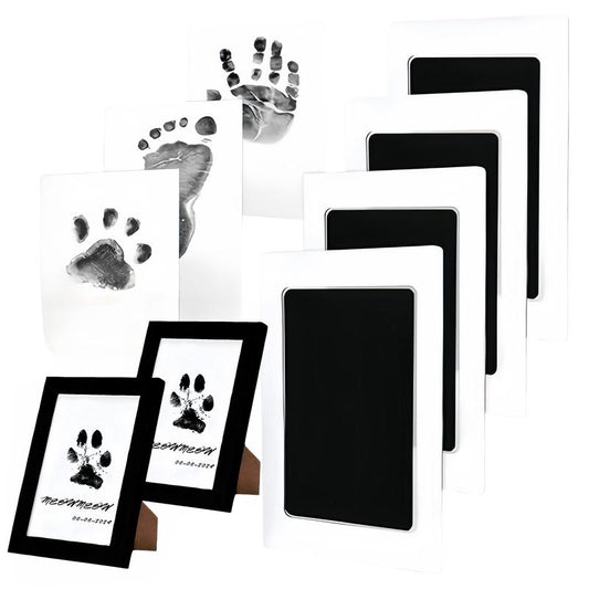 Larleaf mess-free paw print kit with photo frame for pets