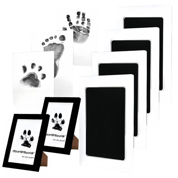 Larleaf mess-free paw print kit with photo frame for pets