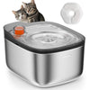 Apetdola Cat Water Fountain Stainless Steel 4.5L/158Oz Wired Cat Water Dispenser Indoor Quiet Pump Colorful Water Level Float