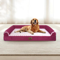XL Orthopedic Memory Foam Dog Bed  Waterproof Bolster Couch