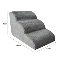Non-Slip 3-Tier Dog Ramp Stairs with Washable Steps