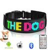 LED Multicolor Display Pet Dog Collars Programmable Multilingual Scrolling Customized Animations Rechargeable Glowing Necklace